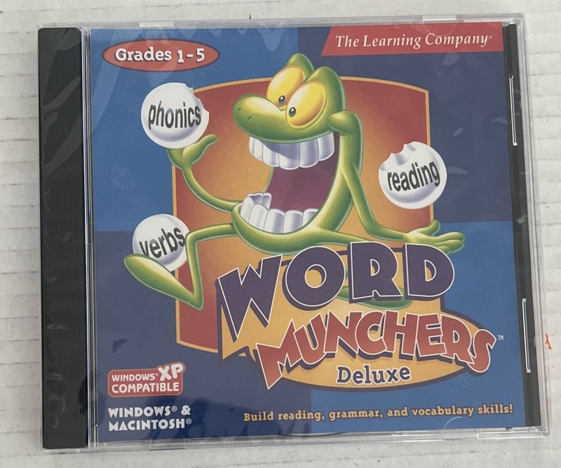 The Learning Company Word Munchers Deluxe for PC Mac CD-ROM, Sealed