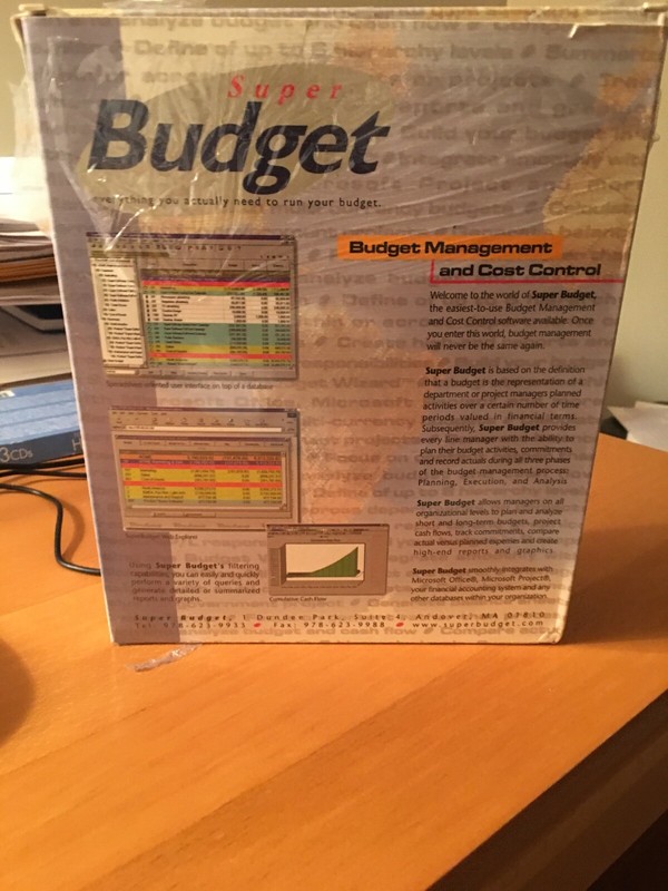 NEW SHRINK WRAPPED Super Budget Version 5.0 Budget& Cost Control+ License Disk gallery