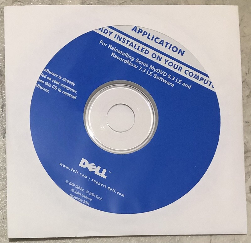 Dell Sonic Digital MyDVD 5.3 RecordNow 7.3 Reinstallation Software CD New Sealed