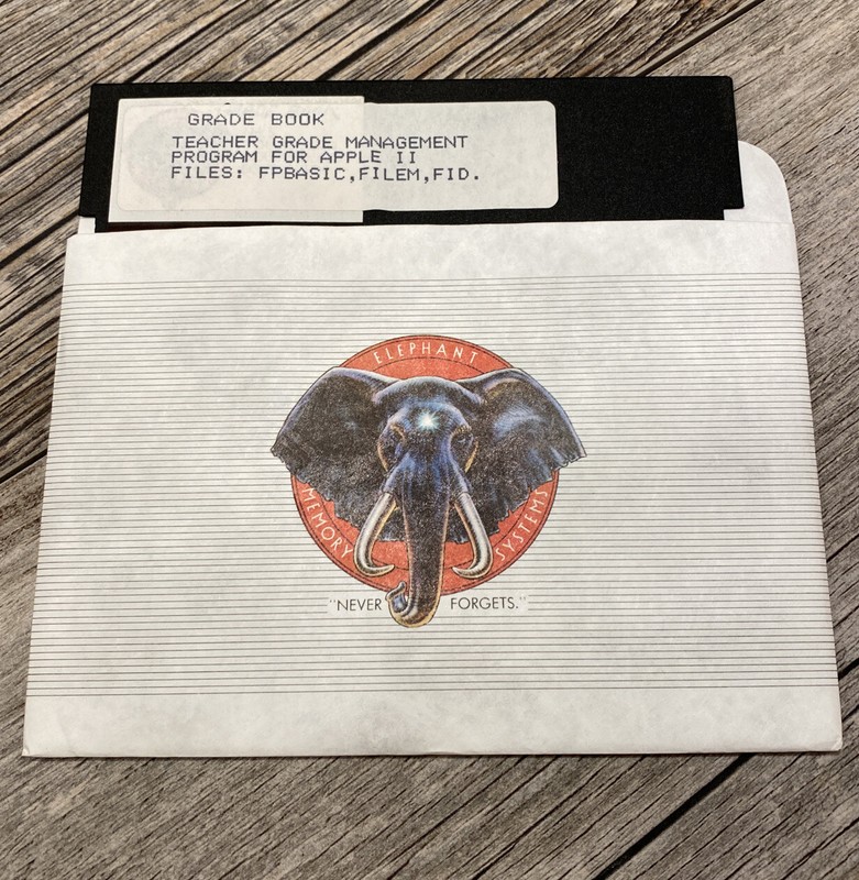 Apple II Grade Book Teacher Grade Management Software 5.25” Floppy Disk Vintage