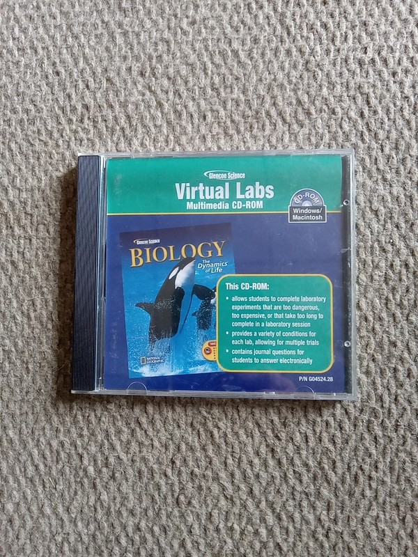 GLENCOE SCIENCE VIRTUAL LABS BIOLOGY THE DYNAMICS OF LIFE MULTIMEDIA PC CD-ROM