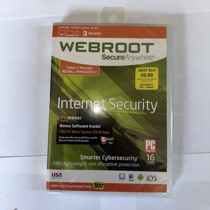 Webroot SecureAnywhere Internet Security – Full Version – 1 Year Subscription