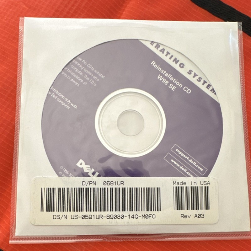 Dell Inspiron 4000 Win 98 SE Reinstallation Disc With Drivers and Utilities Disc