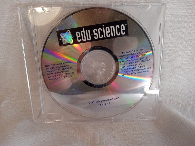 Edu-Science Volume 6.2 (PC, 2000, Disc Only) IE 4 Or Better Netscape 4+