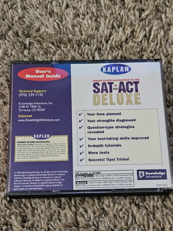 Kaplan SAT, ACT, PSAT Deluxe 5 CD Set 99 Deluxe Edition PC & Mac Windows 95 gallery