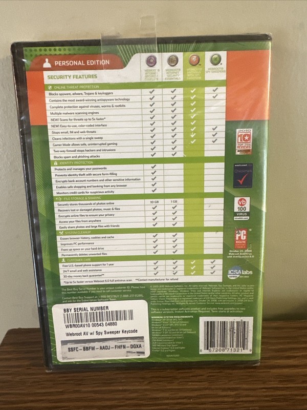 Webroot Antivirus With Spy Sweeper Personal Edition Brand New Sealed Free Ship gallery
