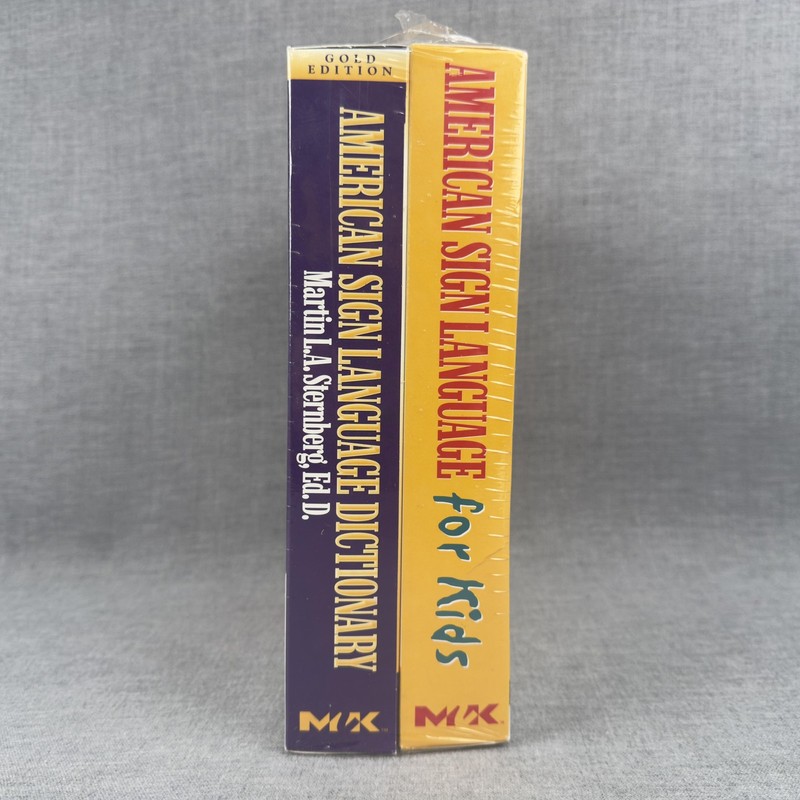 American Sign Language Dictionary Gold Edition + ASL for Kids CD-ROM Lot Sealed gallery