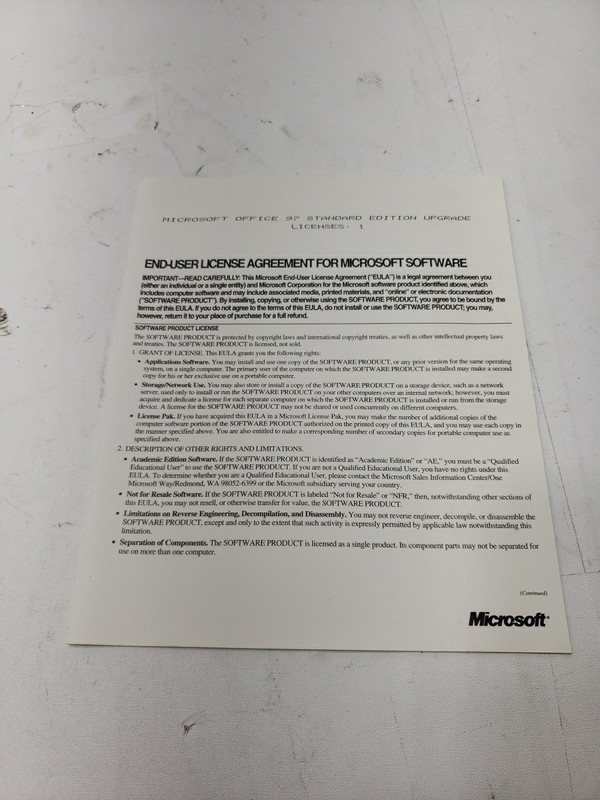 Vintage Microsoft Office 97 Standard Upgrade Sealed CD-ROM Manuals Box gallery