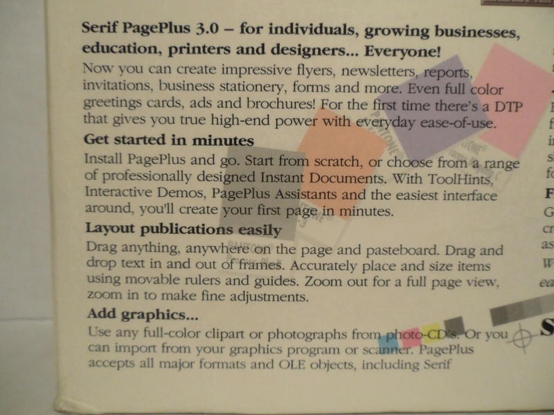 Serif 3.0 Page Plus Desktop Publishing Includes CD-ROM NEW Factory Sealed! gallery