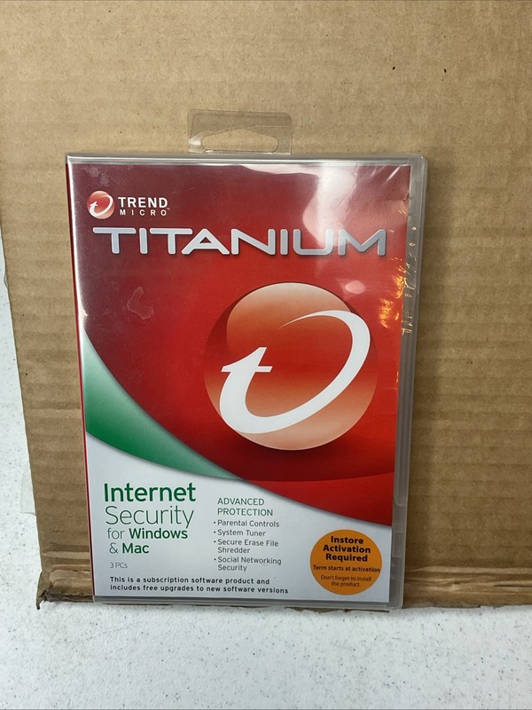 TREND MICRO TITANIUM-INTERNET SECURITY FOR WINDOWS & MAC BRAND NEW SEALED BA10