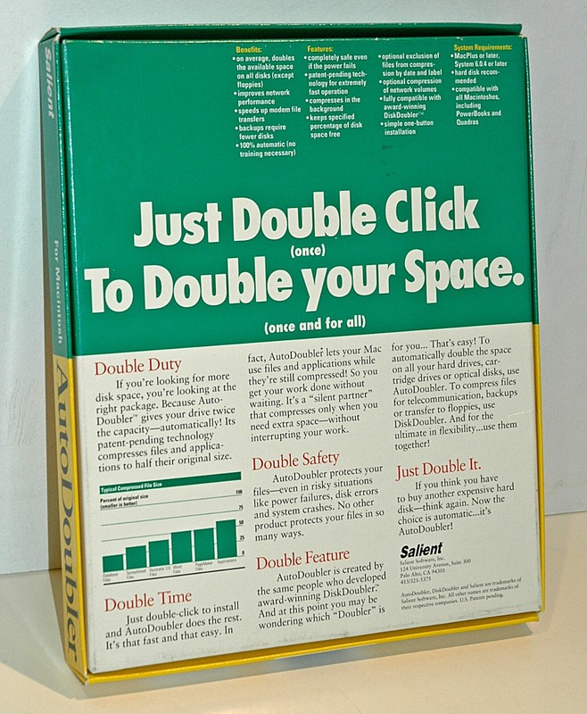 VINTAGE APPLE MACINTOSH SOFTWARE BLOWOUT: Salient Auto Doubler HDD Compression gallery