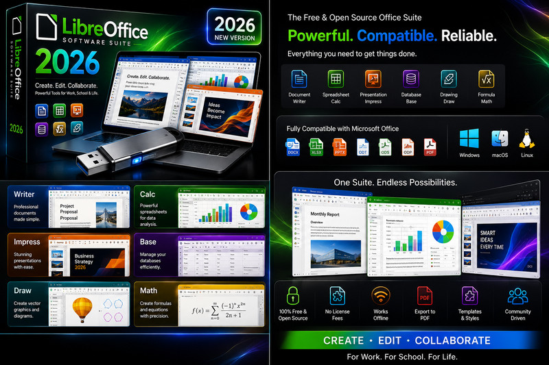 LibreOffice 2026 Software Suite ~ Word Process, Home Student Business ~ Windows gallery