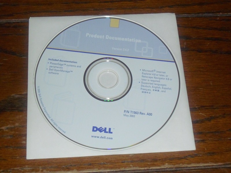 Dell PowerEdge & OpenManage Product Documentation CD v 3.4.2 May 2003 P/N T1563