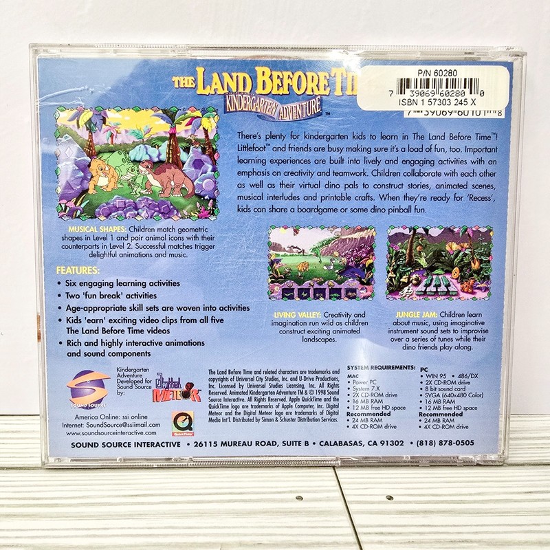 💿 VTG 1998 Land Before Time CD-ROM Kindergarten Adventure + Toddler Time Game gallery