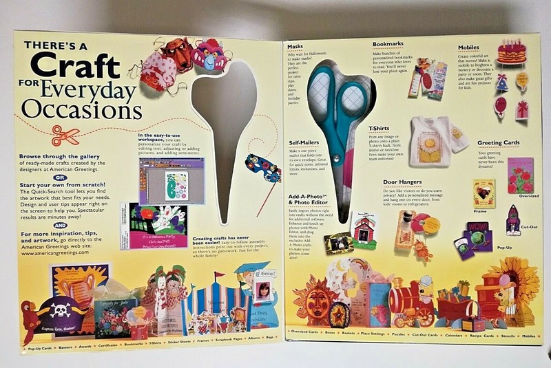 American Greetings Crafts! PC Software Personalize Print Template w/ Scissor NIB gallery