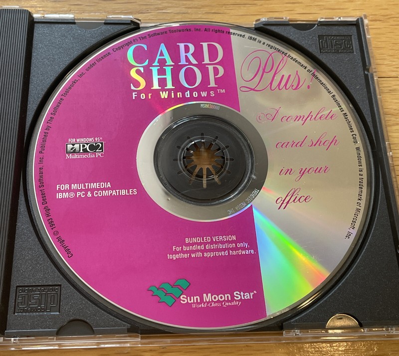 CardShop For Windows Plus! Multimedia IBM PC VTG CD 1993 The Software Toolworks gallery