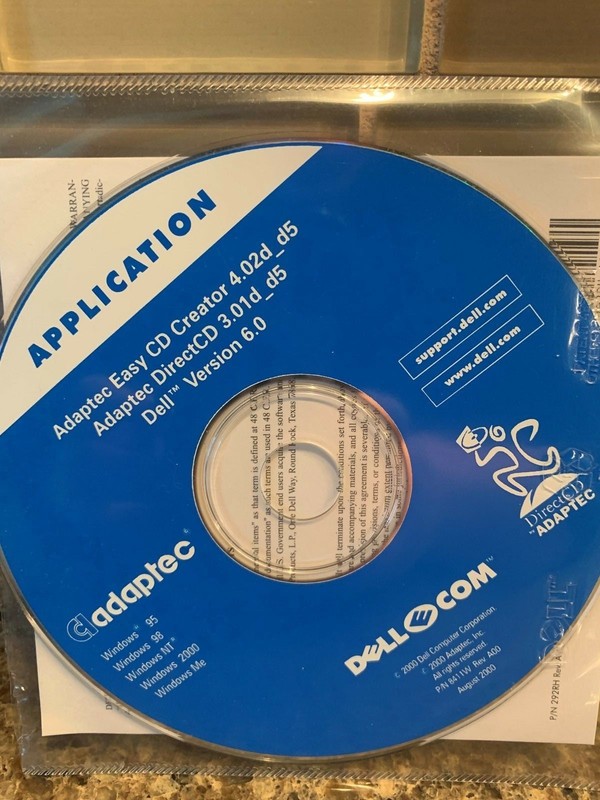 Dell application ADAPTEC Easy CD Creator 4.02d_D5 DirectCD 3.01d_D5 Version 6