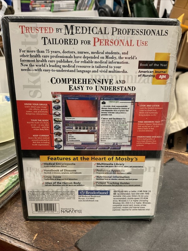 New Mosbys Medical Encyclopedia Home Medical Reference CD-Rom Win 95/98 PC Vtg gallery