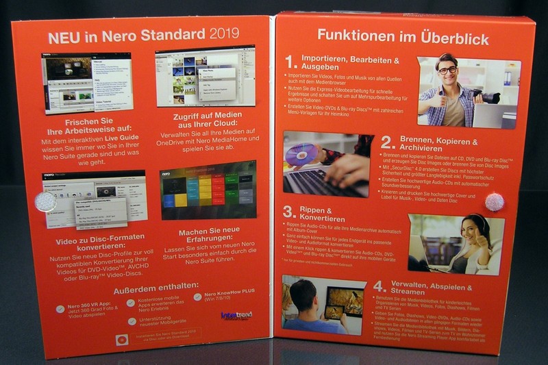 Nero Standard 2019 Full Version Box + CD Multimedia 4in1 Burning Software Original Packaging NEW gallery