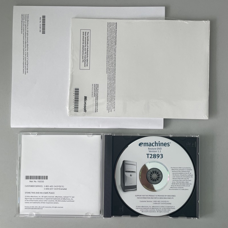 emachines T2893 RESTORE DVD DISC VER 1.1 Plus User Guide gallery