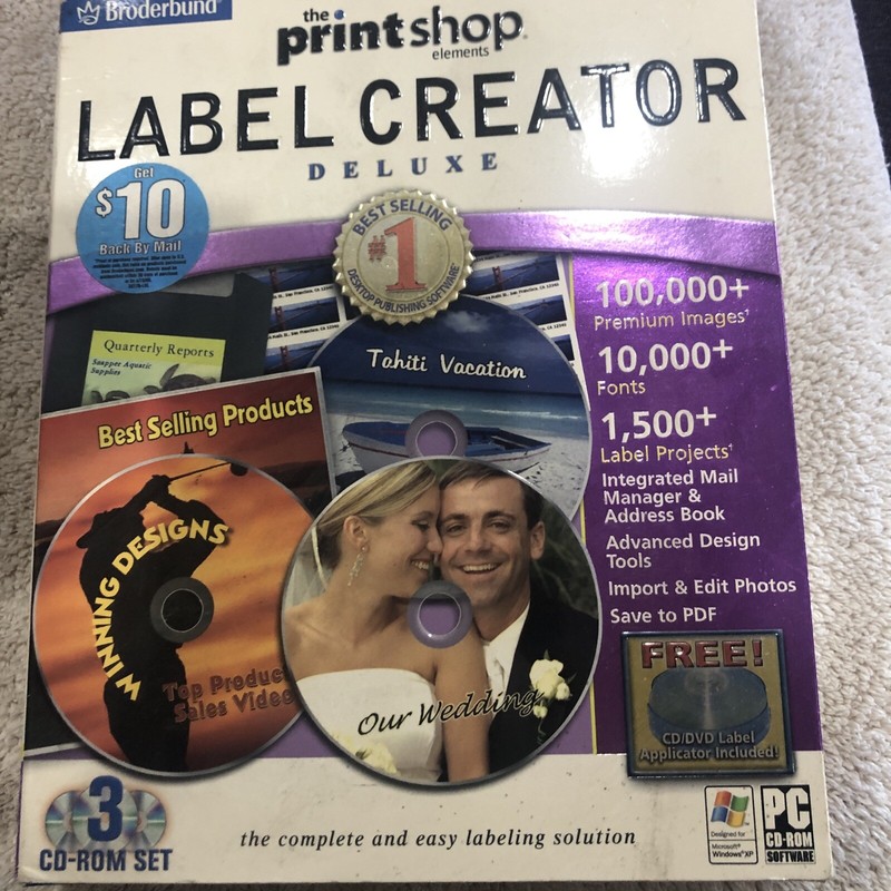 Broderbund The Print Shop Label Creator Deluxe