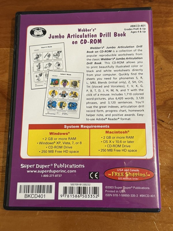 Super Duper Webber Jumbo Artic Drill Book on CD ROM New Excellent Mint Condition gallery
