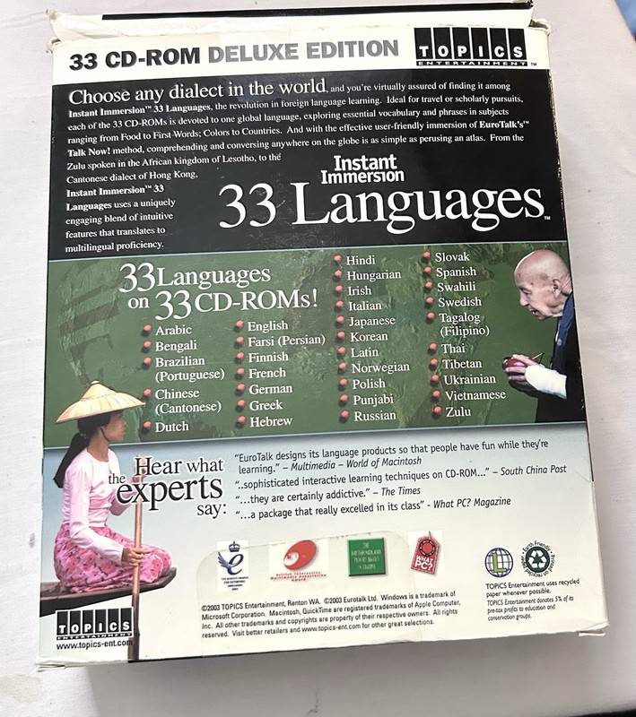Instant Immersion 33 Languages CD-ROM Set – 33 Disc Complete Set – Pre-Owned gallery