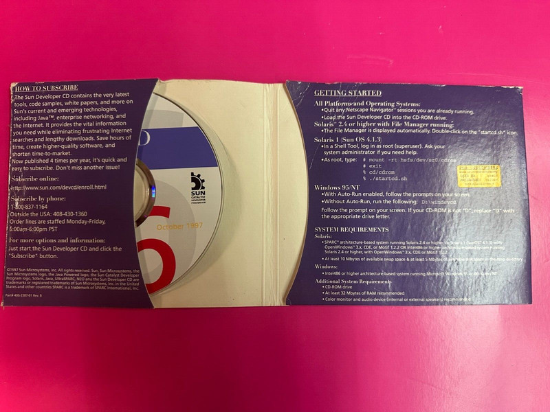 Sun Developer Software issue 6 CD Rom - Sun Microsystems 1997 gallery