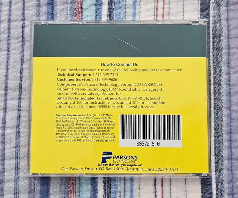 It's Legal 5.0 CD Rom Edition, Parsons Technology 1994 PC Software Windows 3.1 gallery