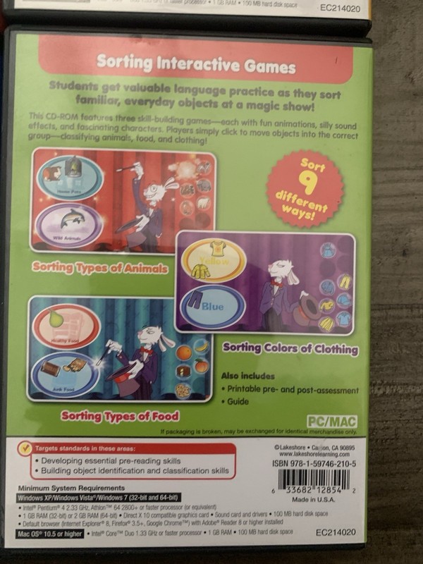 Lot of 5 Lakeshore Educational Interactive Learning Games PreK-K Math & Language gallery