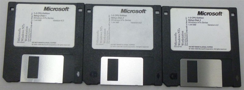 Microsoft Windows NT Workstation OS Version 4.0 Setup Floppy Disks 1-3