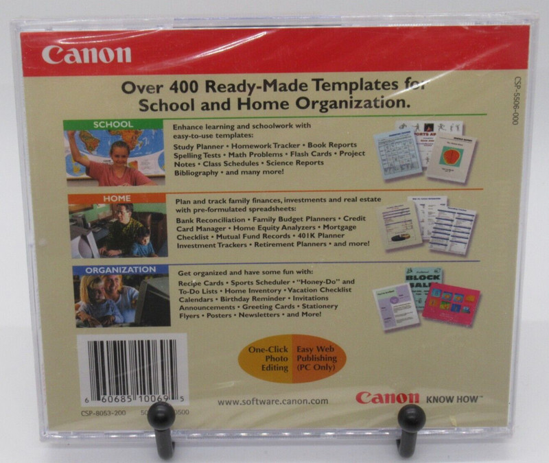 CANON OFFICE READY: FAMILY ESSENTIALS PC CD-ROM SOFTWARE FOR WIN 95/98 HOME MGMT gallery