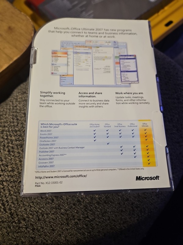 Microsoft Office Ultimate 2007 W/Product Key 2 Disc Set English Immaculate Discs gallery