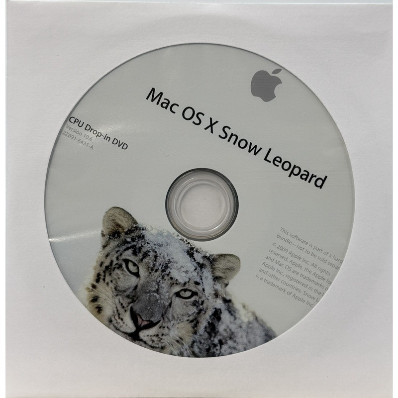Apple Mac OS X Snow Leopard 10.6.3 Install DVD 2Z691-6431-A + 6634-A w/ Insert gallery