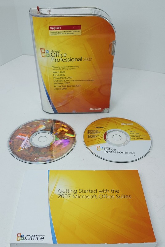 Microsoft Office Professional 2007 – Upgrade Genuine Preowned & Complete W/ Key