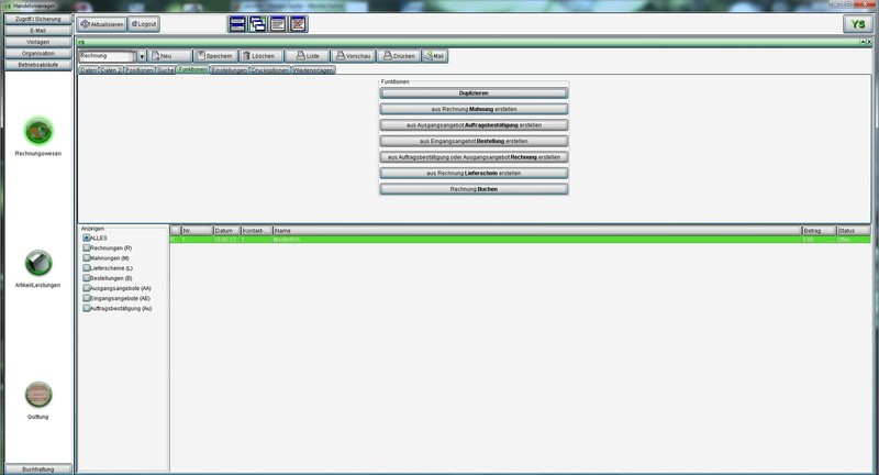 Invoice software, accounting, FIBU, software for dealers, service providers, craftsmen gallery