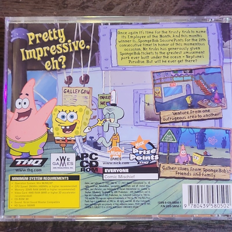 SpongeBob SquarePants Employee of the Month PC CD-ROM*disc Near Perfect gallery