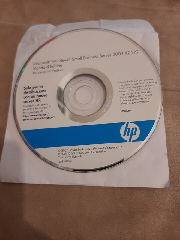HP WINDOWS SERVER 2003 R2 SP2 STANDARD EDITION CD FOR HP PRO SERVER