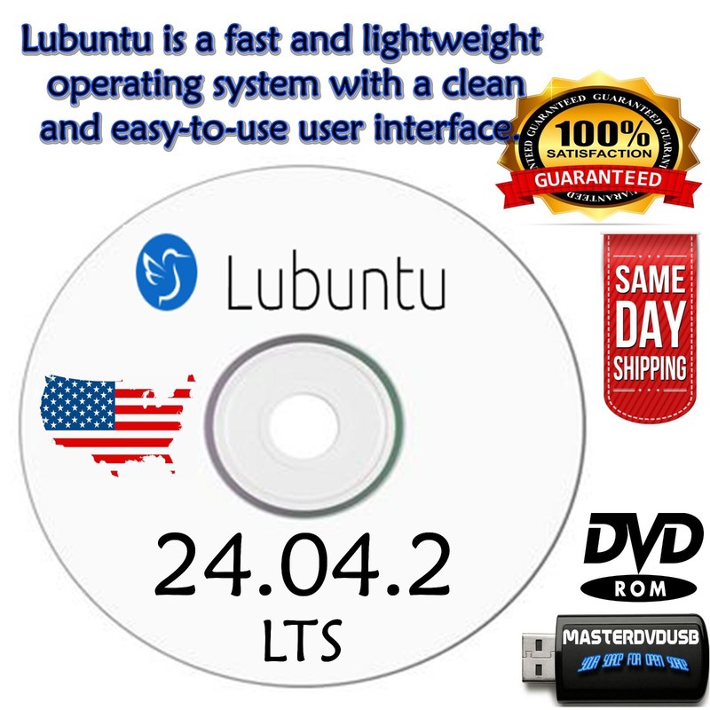 Lubuntu 24.04.2 LTS Bootable DVD – Lightweight, Reliable & User-Friendly OS