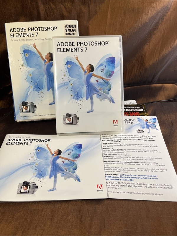 Adobe Photoshop Elements 7 Photo Enhancement Software + Serial Numbers