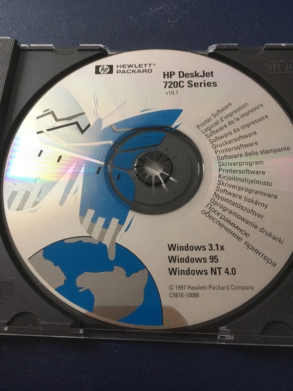 Vintage HP DeskJet 720C Series v10.1 Software Disc