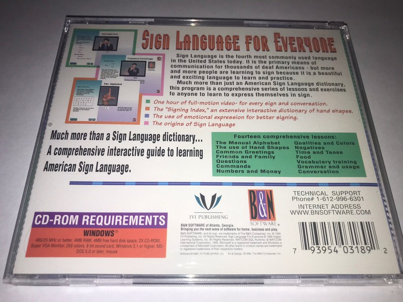 Sign Language For Everyone Pc Cd 1996 gallery