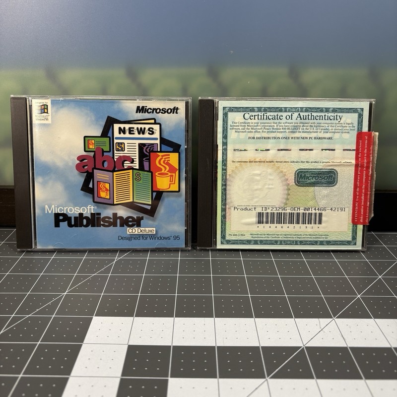 Vtg Microsoft Publisher 95 Encarta 97 Software Lot CD Product Keys Encyclopedia