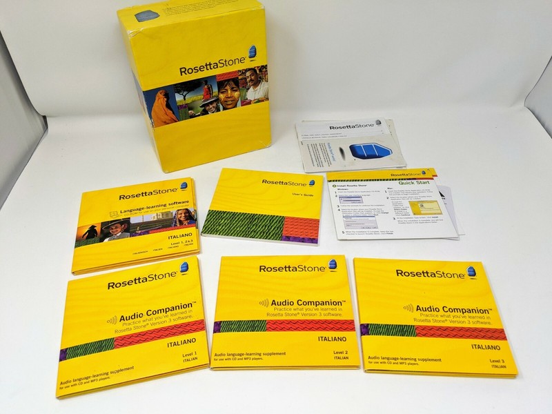 Rosetta Stone Italian Italiano Levels 1, 2, & 3 Learning Language
