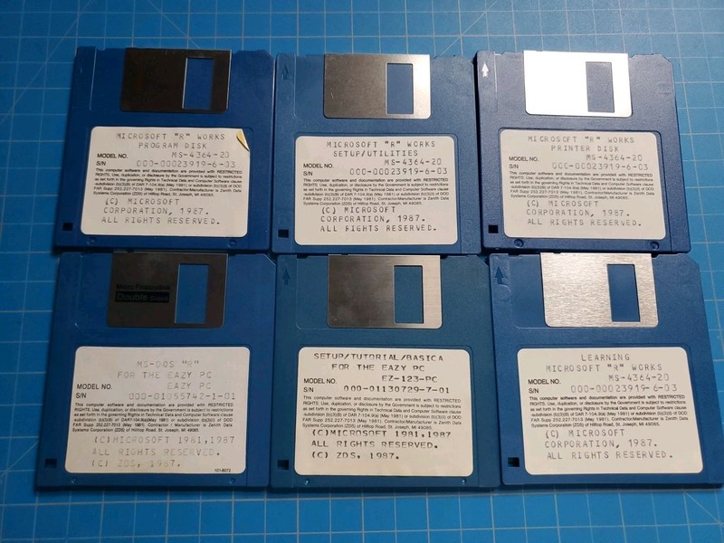 MS-DOS R Works, Disk 3.5″ 1987, 6 Disk Set