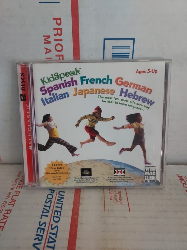 KidSpeak Spanish French German Italian Japanese Hebrew CD-ROM Used - #163