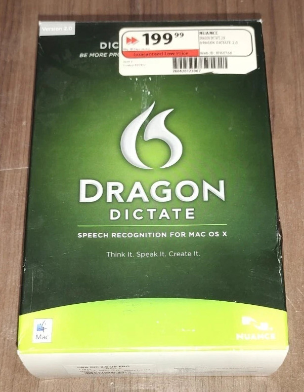 Nuance Dragon Dictate 2.0 Speech recognition for Mac OS X Speak and words appear