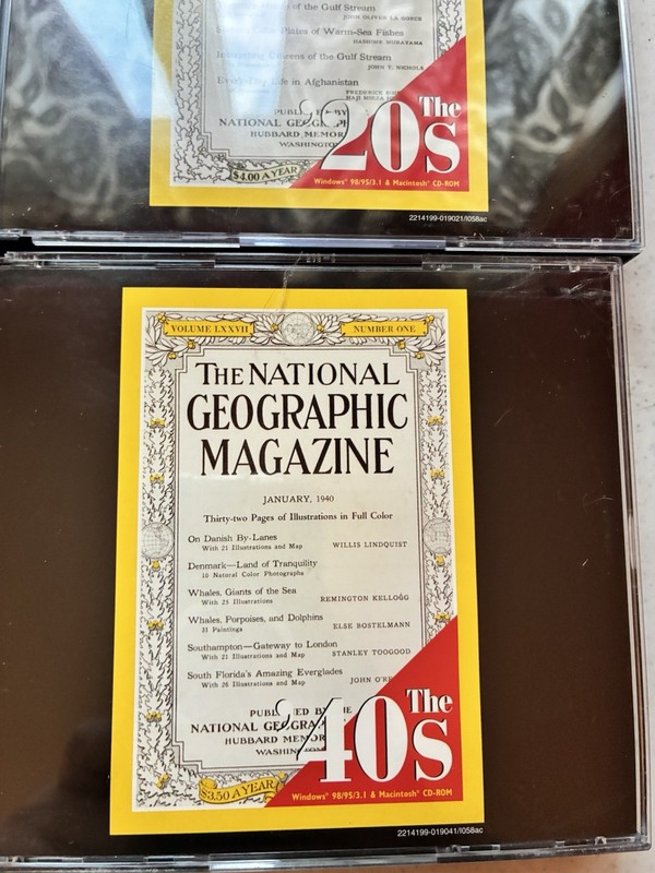 National Geographic CD-ROM Lot 1920s 1930s 1940s 3 Disc Sets Vintage PC Mac gallery