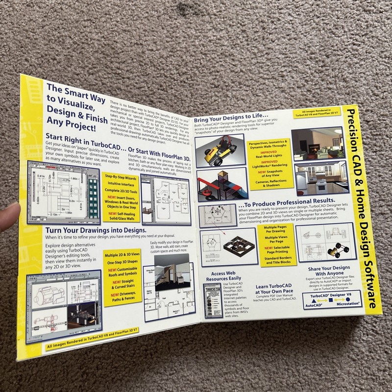 Turbocad designer 2D/3D Version 8 Big Box Brand New Sealed gallery