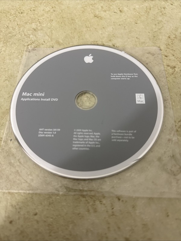 iMac Applications Install DVD Disc Version 1.0 AHT Version 3A159- 2009 Software